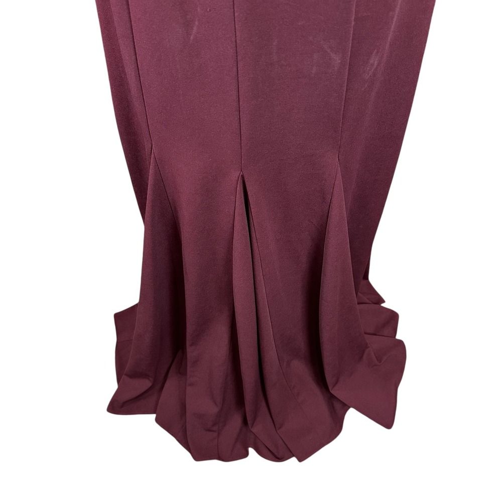Oleg Cassini Wine Burgundy Off Shoulder Rhinestone Waist Evening Gown Dress‎ 8 - Picture 5 of 9